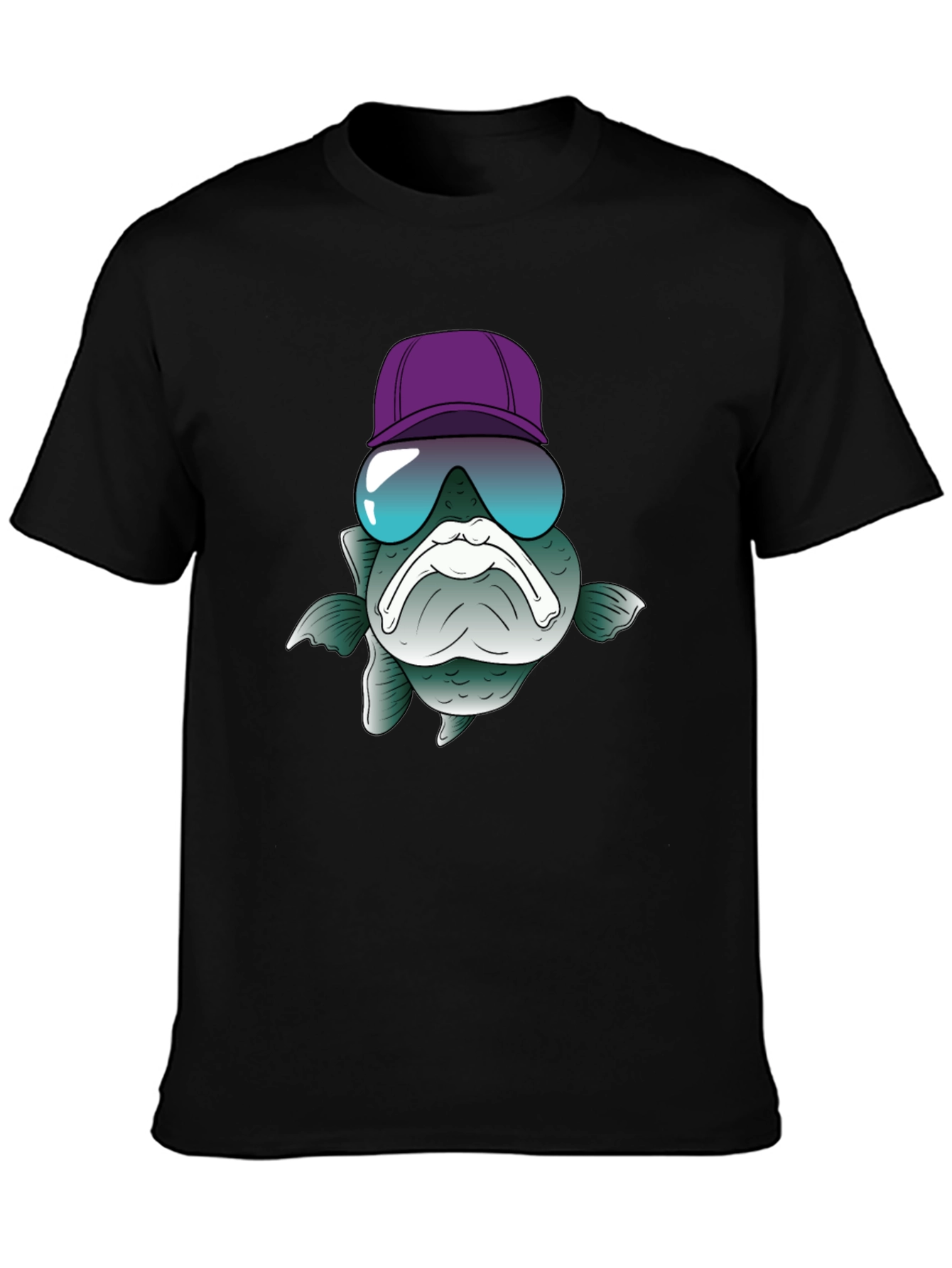 Funny Fish T-Shirt with Hat and Sunglasses