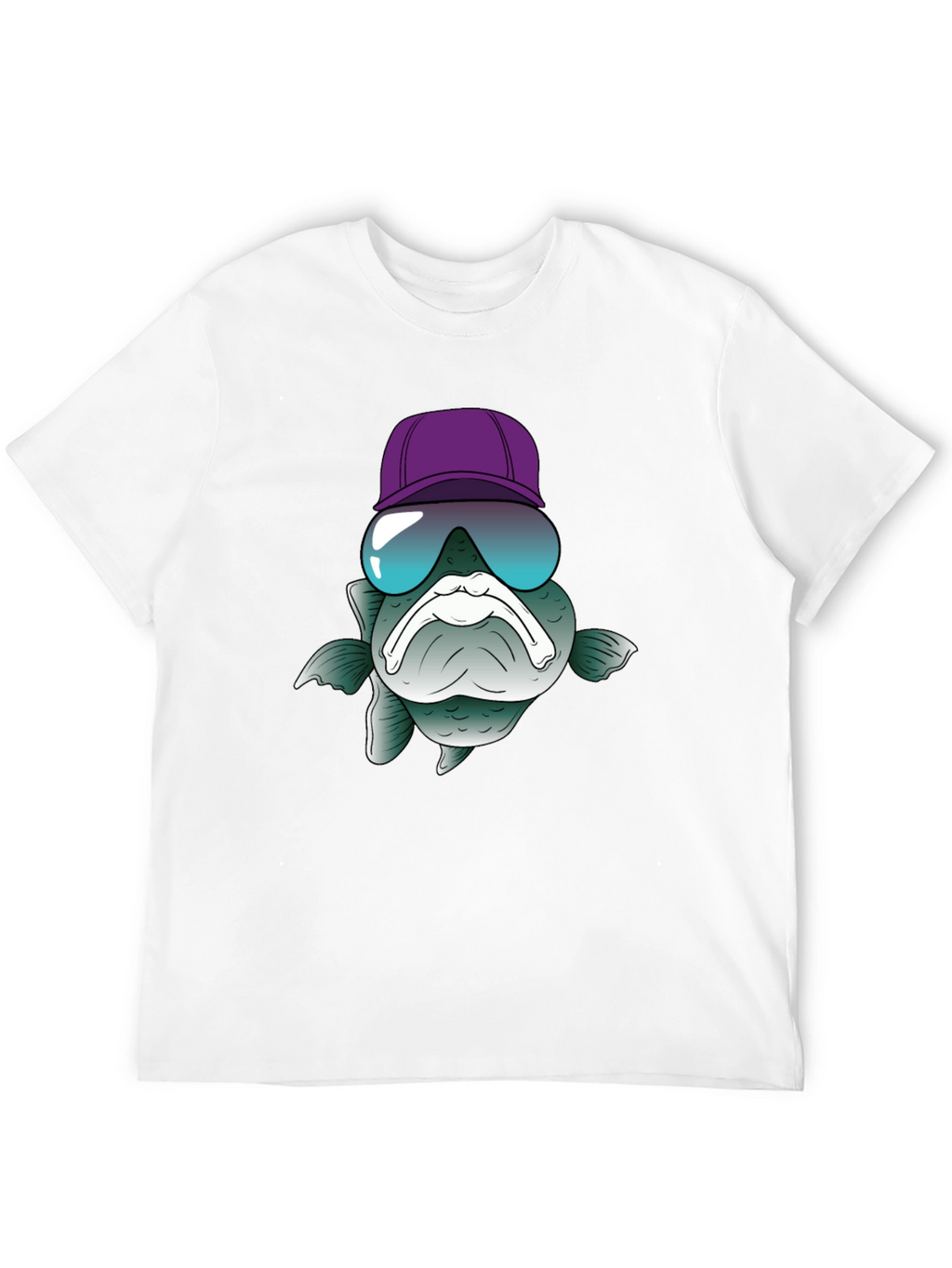 Funny Fish T-Shirt with Hat and Sunglasses