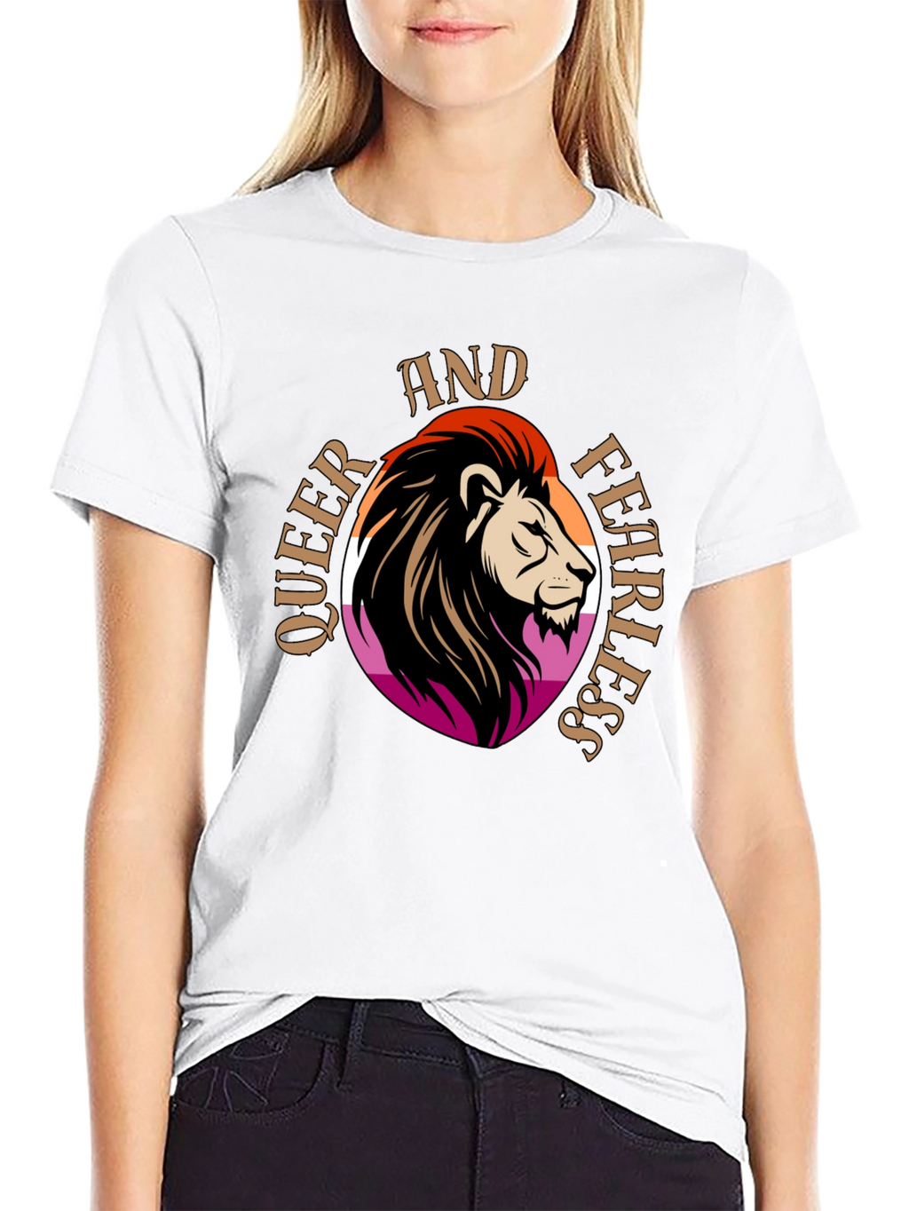 Queer and Fearless Lion Graphic T-Shirt