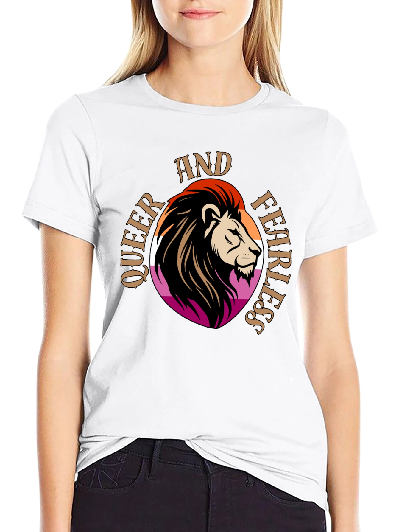 Queer and Fearless Lion Graphic T-Shirt
