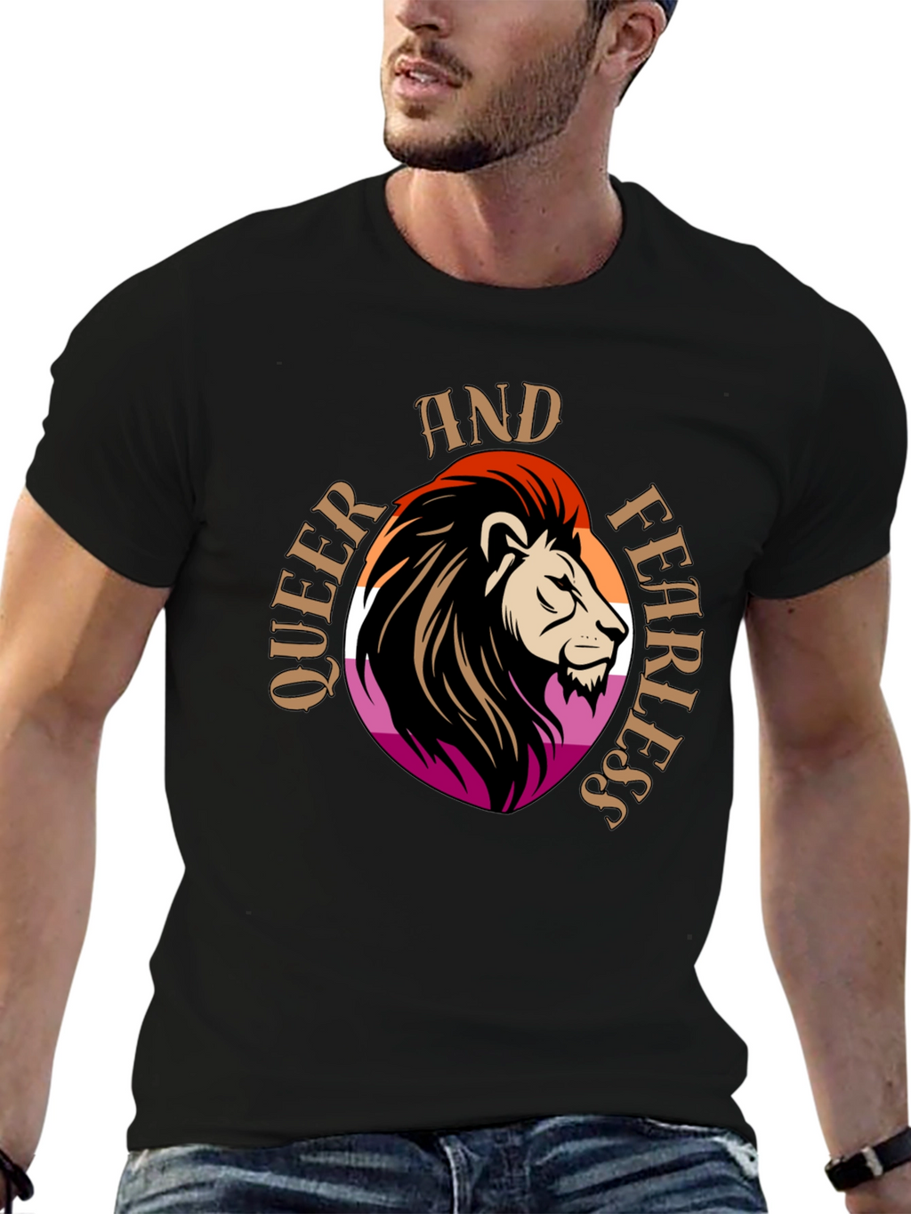 Queer and Fearless Lion Graphic T-Shirt