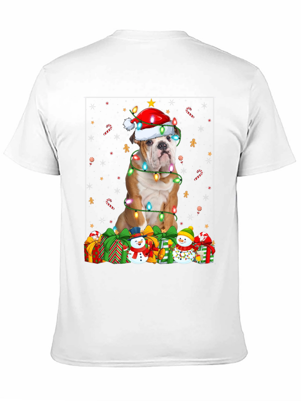 Bulldog Christmas Lights T-Shirt