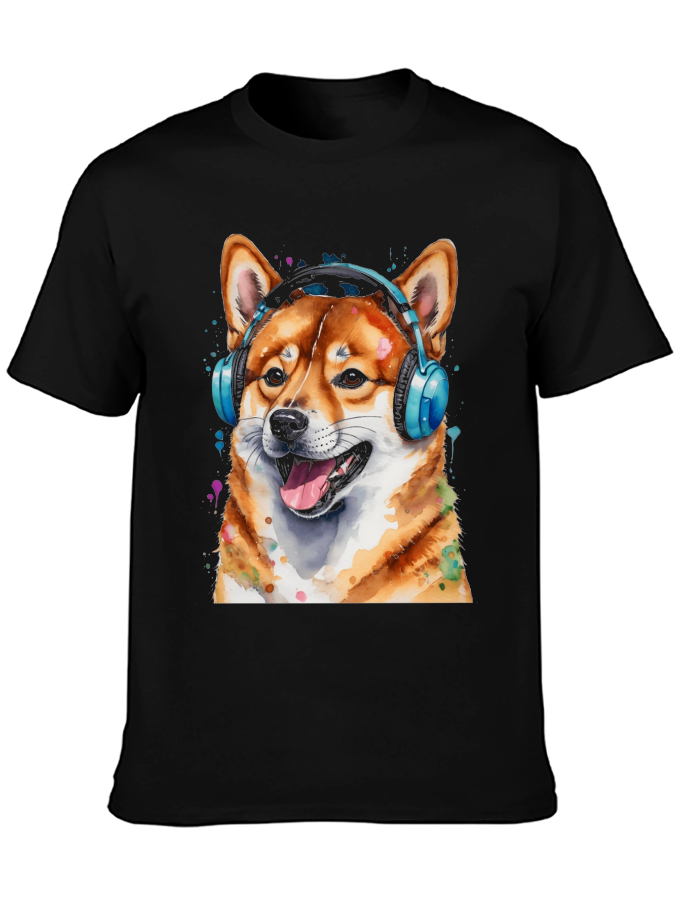 Cool Shiba Inu Headphones T-Shirt