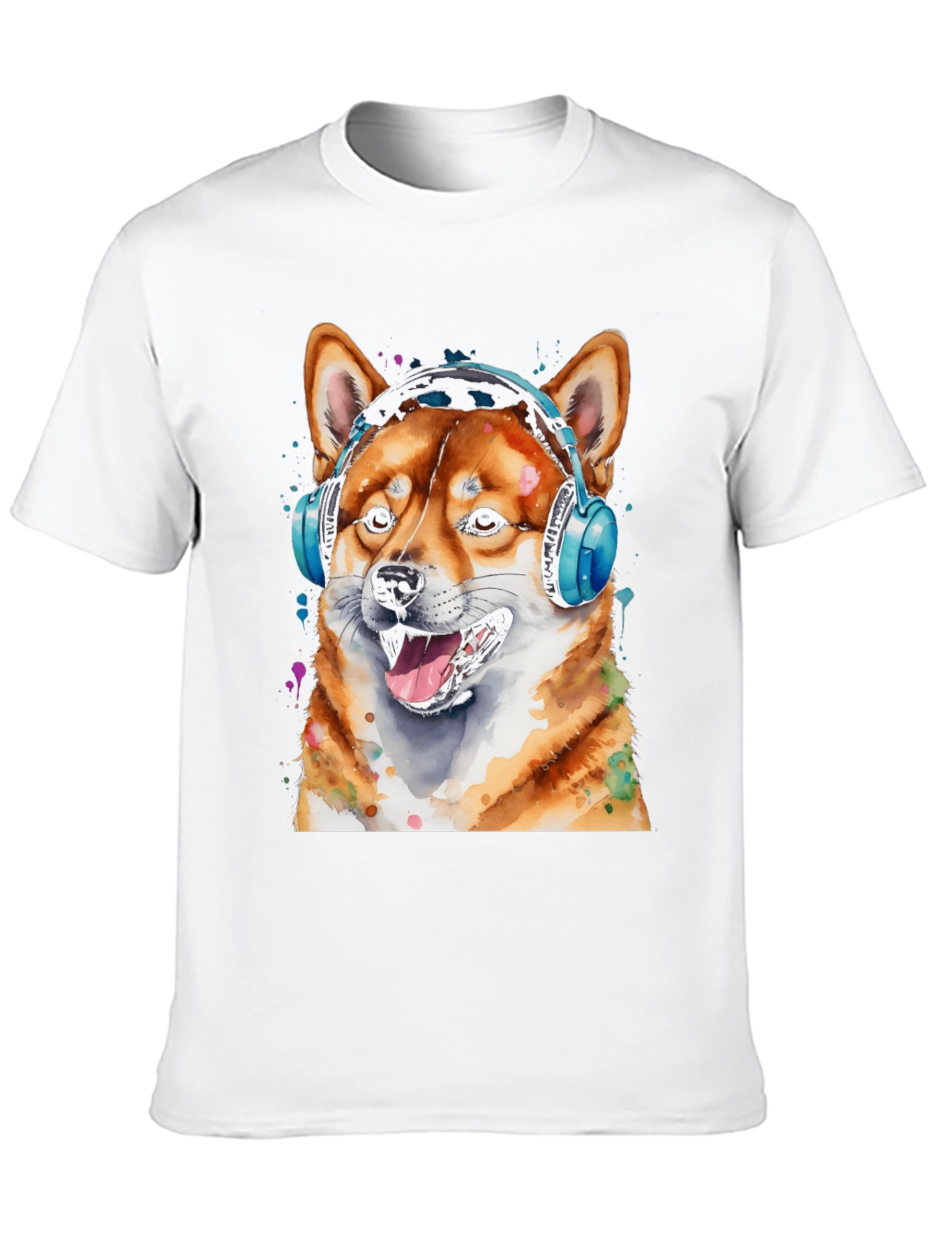 Cool Shiba Inu Headphones T-Shirt