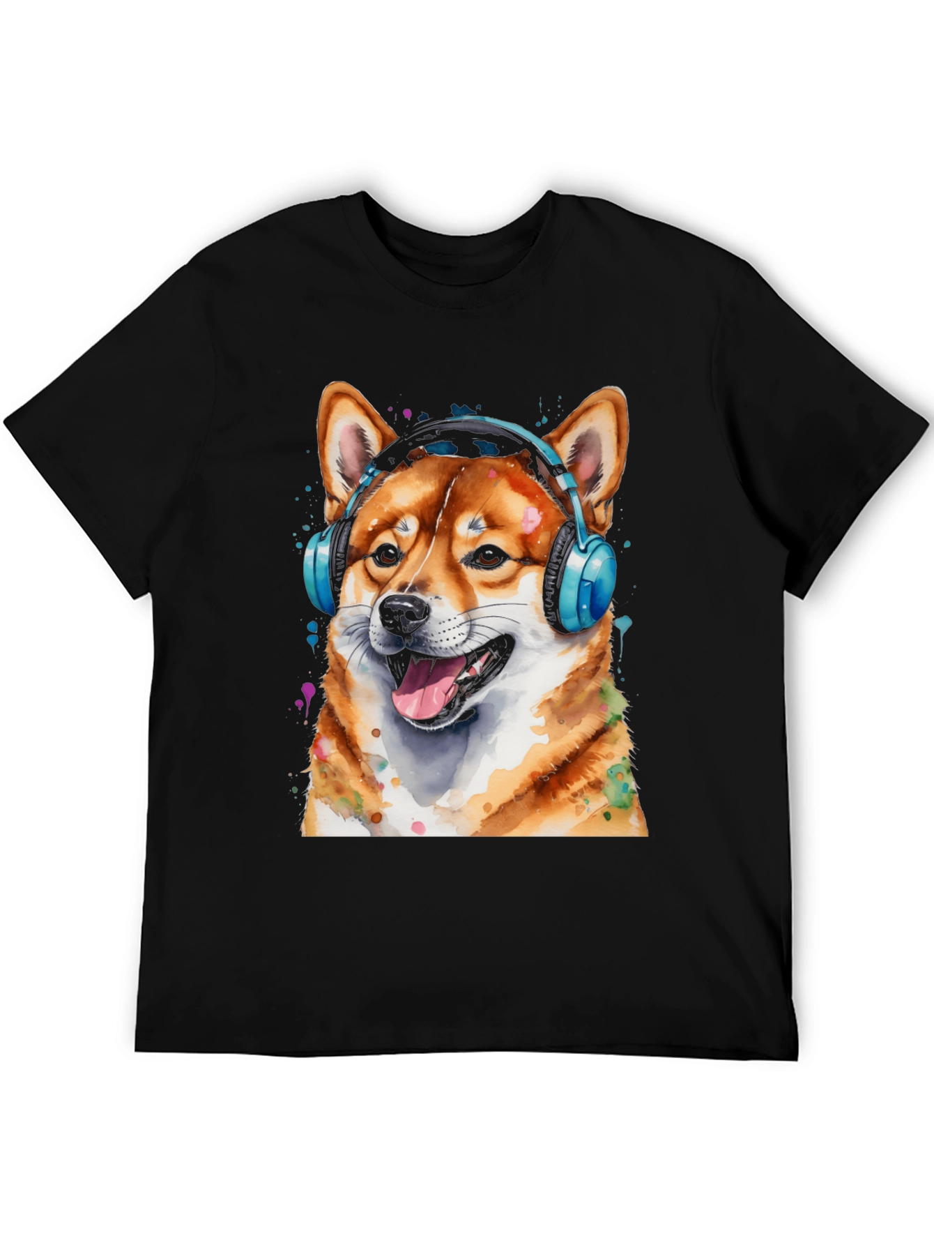 Cool Shiba Inu Headphones T-Shirt