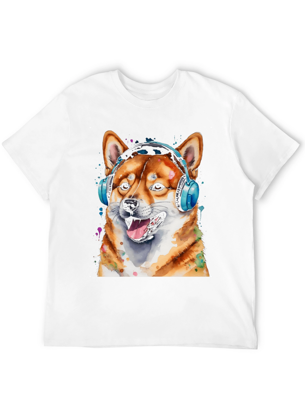 Cool Shiba Inu Headphones T-Shirt