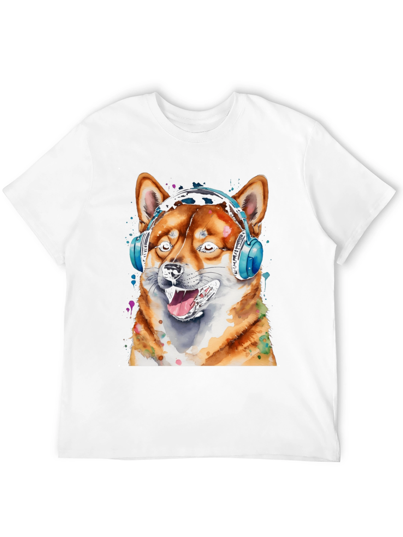 Cool Shiba Inu Headphones T-Shirt