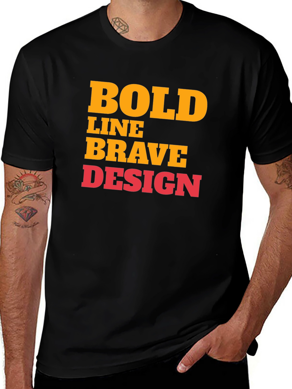Bold Graphic Print T-Shirt - Brave Design