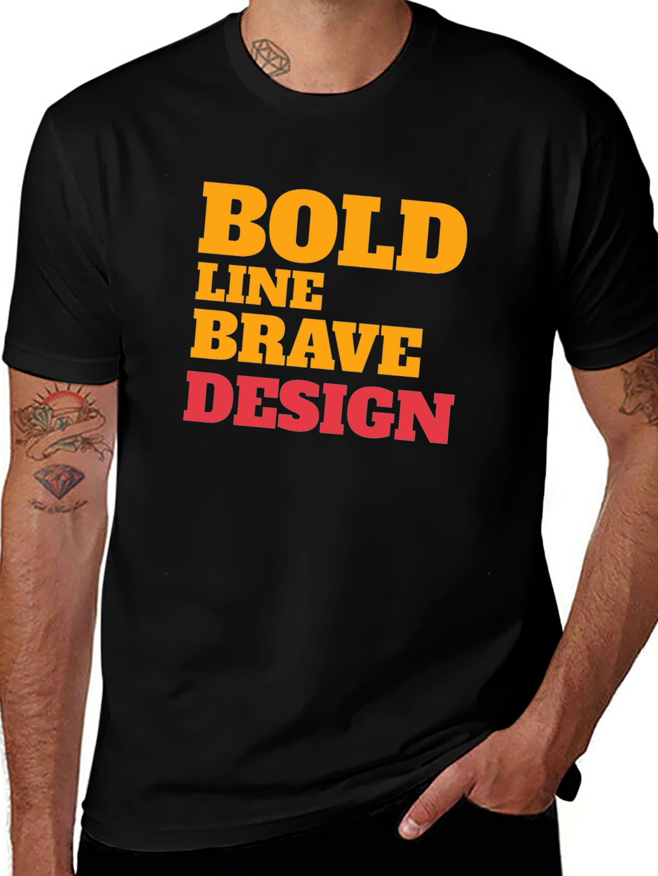 Bold Graphic Print T-Shirt - Brave Design