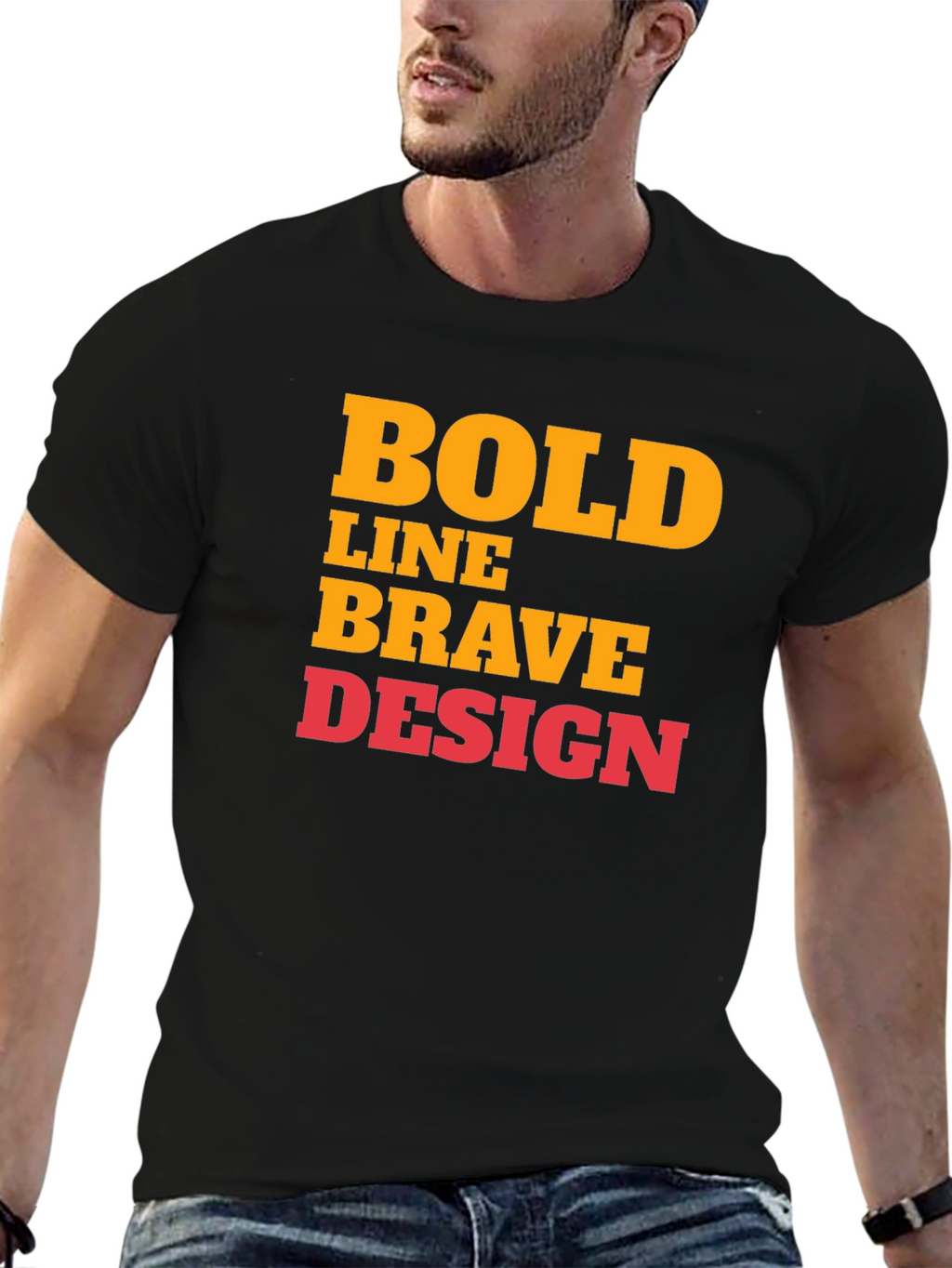Bold Graphic Print T-Shirt - Brave Design