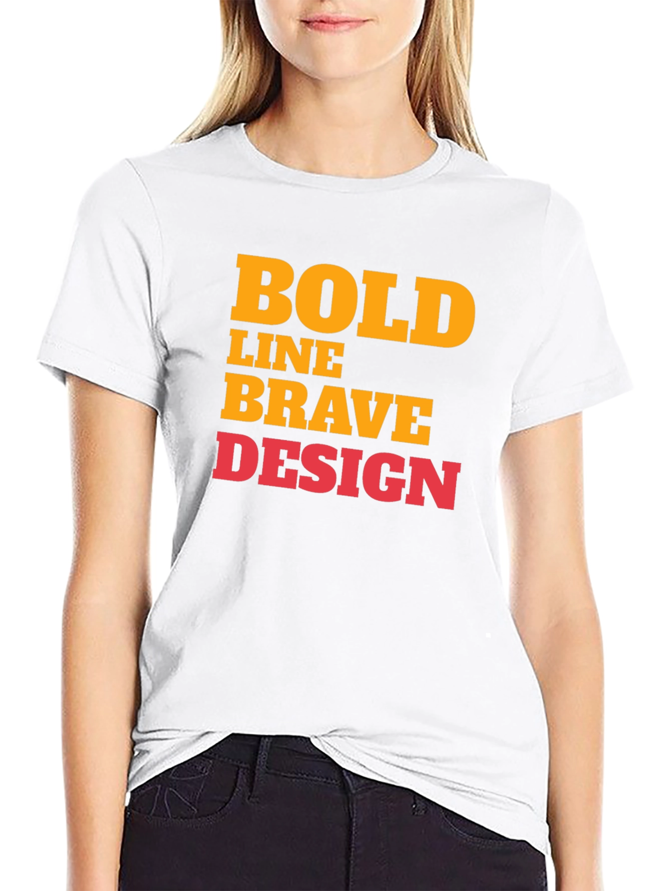 Bold Graphic Print T-Shirt - Brave Design