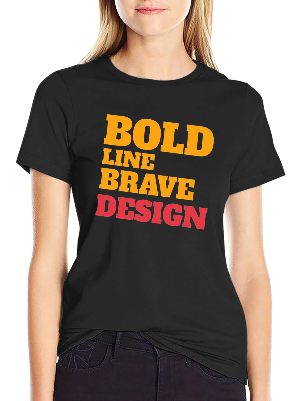 Bold Graphic Print T-Shirt - Brave Design