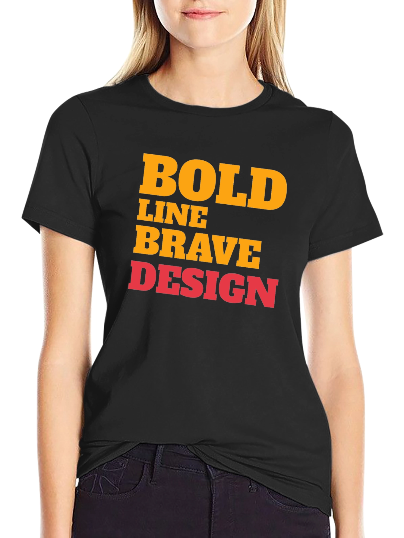 Bold Graphic Print T-Shirt - Brave Design
