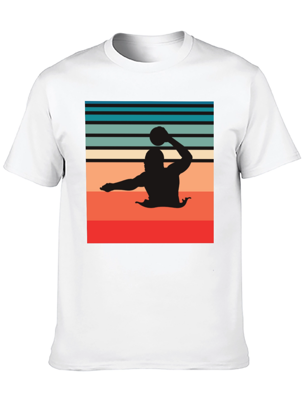 Retro Water Polo Player T-Shirt - Black