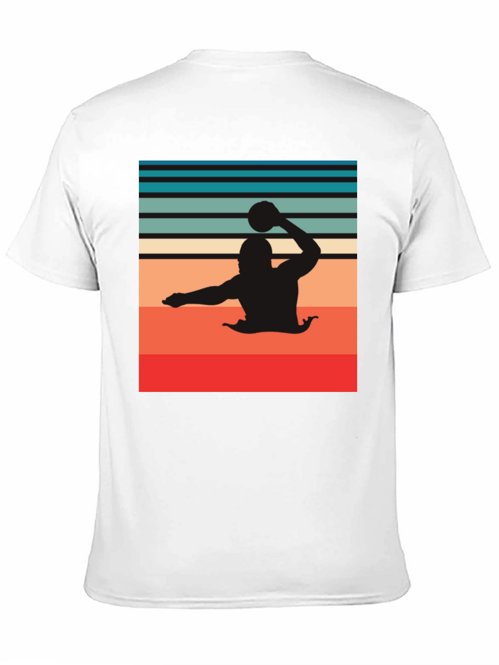 Retro Water Polo Player T-Shirt - Black