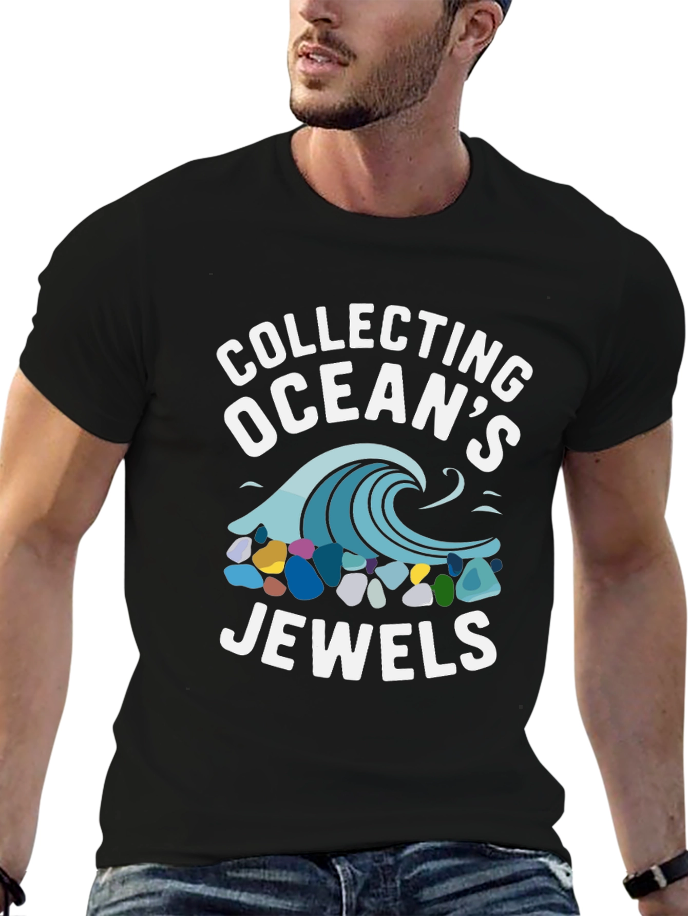 Collecting Oceans Jewels Black Graphic Tee