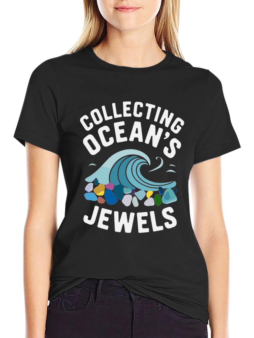 Collecting Oceans Jewels Black Graphic Tee