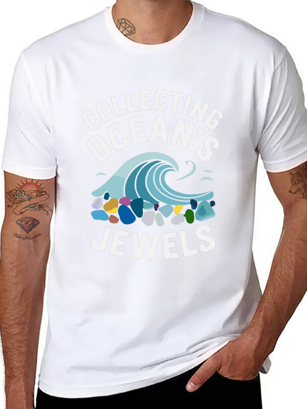 Collecting Oceans Jewels Black Graphic Tee