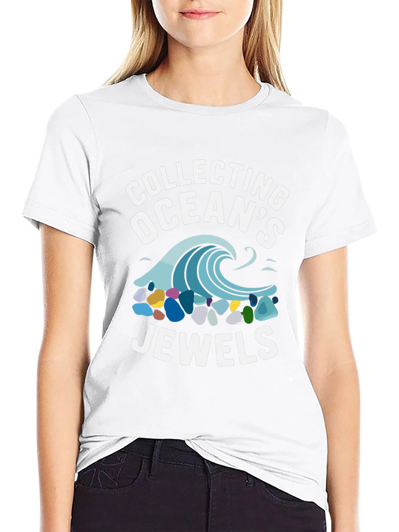 Collecting Oceans Jewels Black Graphic Tee