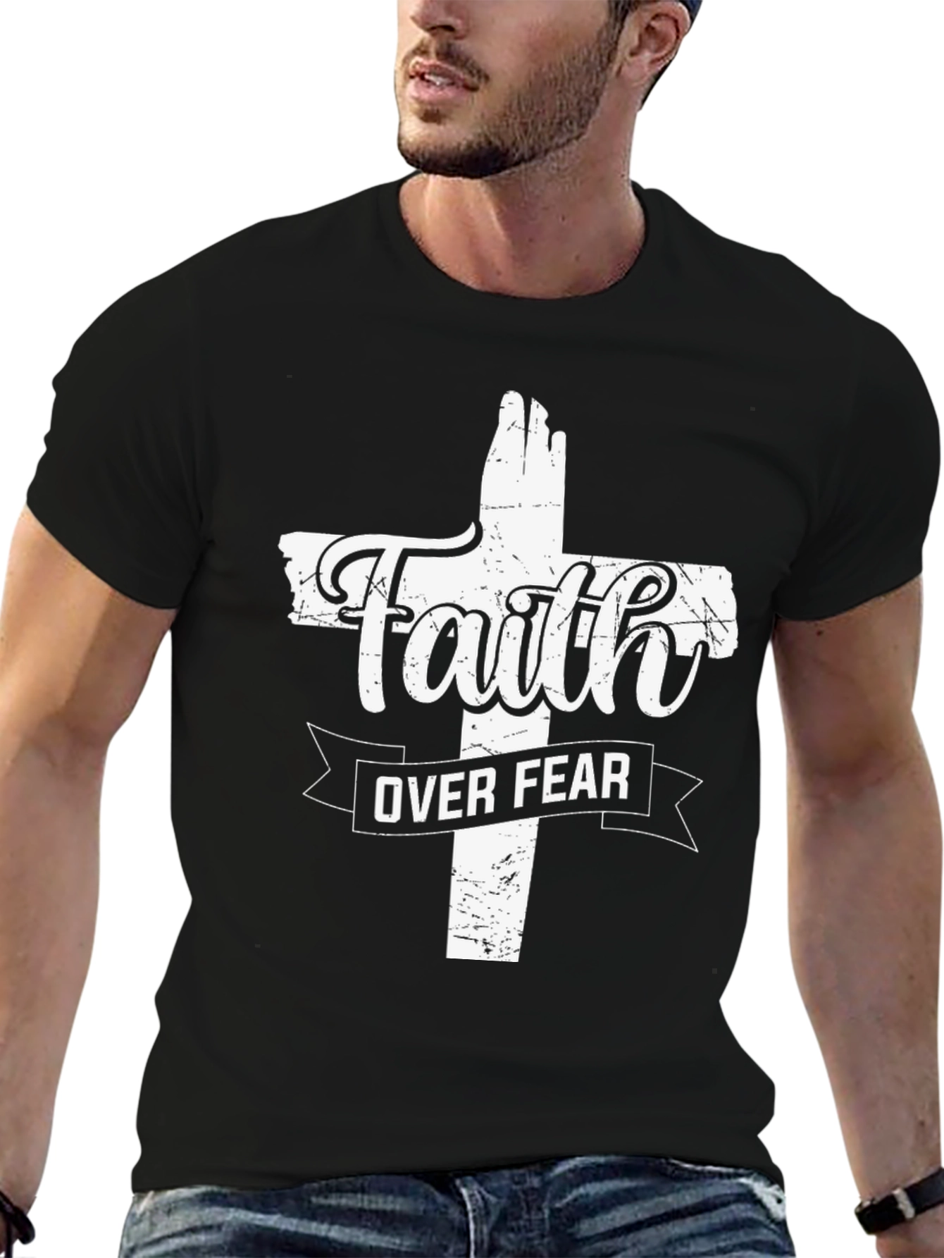 Faith Over Fear Christian Graphic Tee