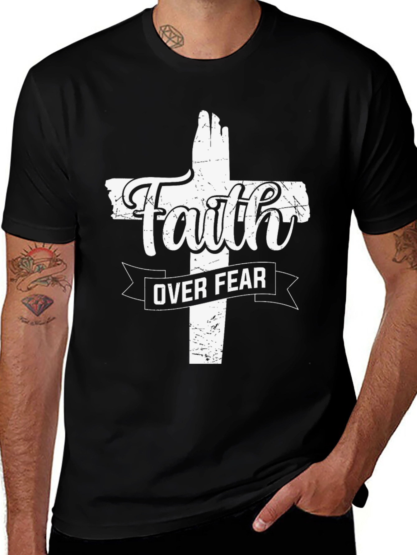 Faith Over Fear Christian Graphic Tee