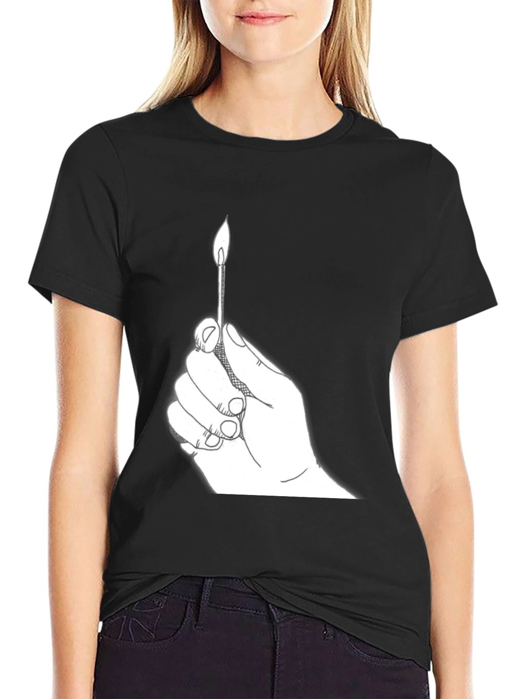 Burning Match Graphic Tee - Classic Black T-Shirt