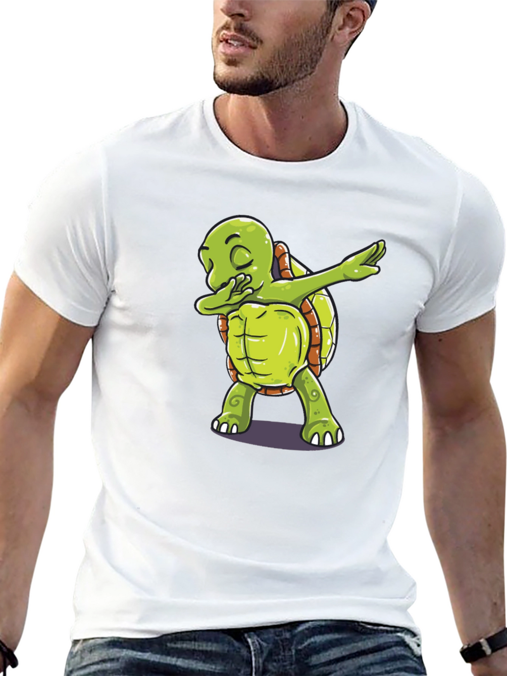 Dabbing Turtle Graphic Tee - Trendy Black T-Shirt