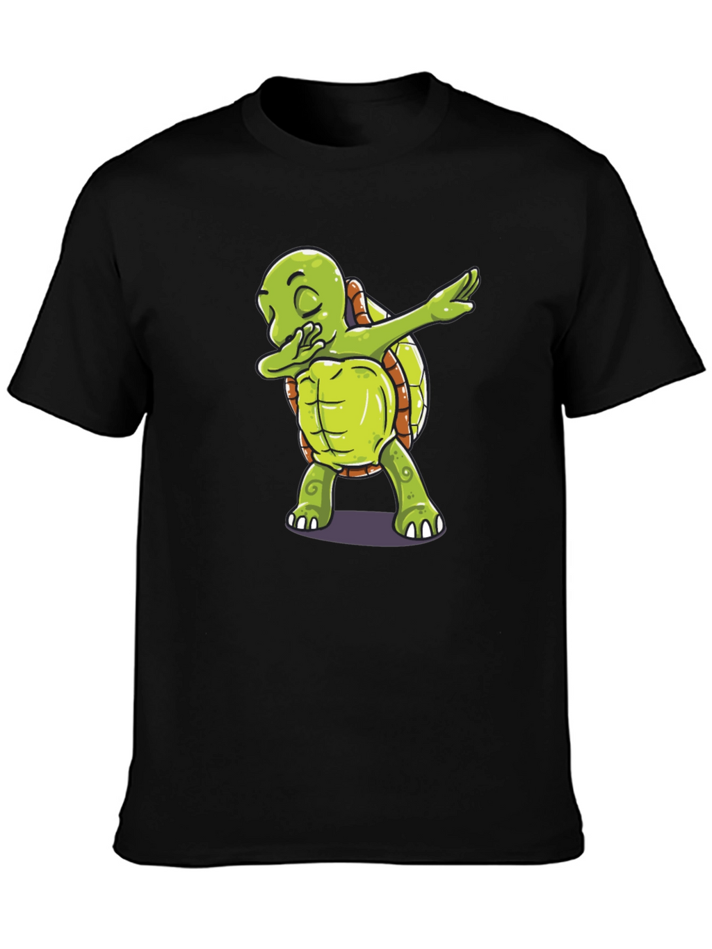 Dabbing Turtle Graphic Tee - Trendy Black T-Shirt