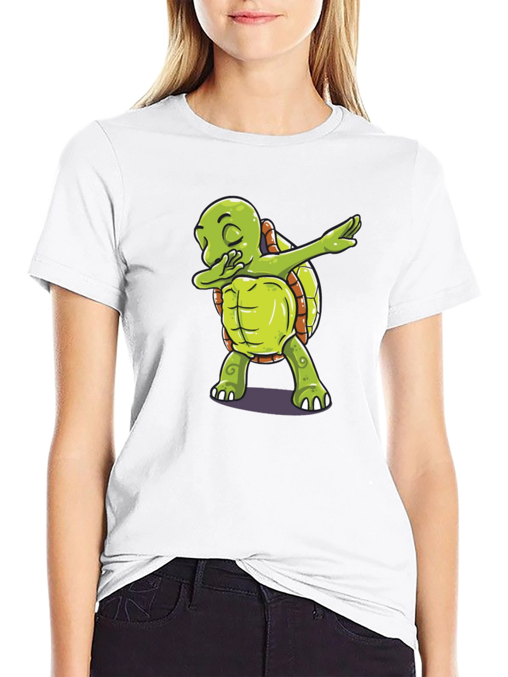 Dabbing Turtle Graphic Tee - Trendy Black T-Shirt
