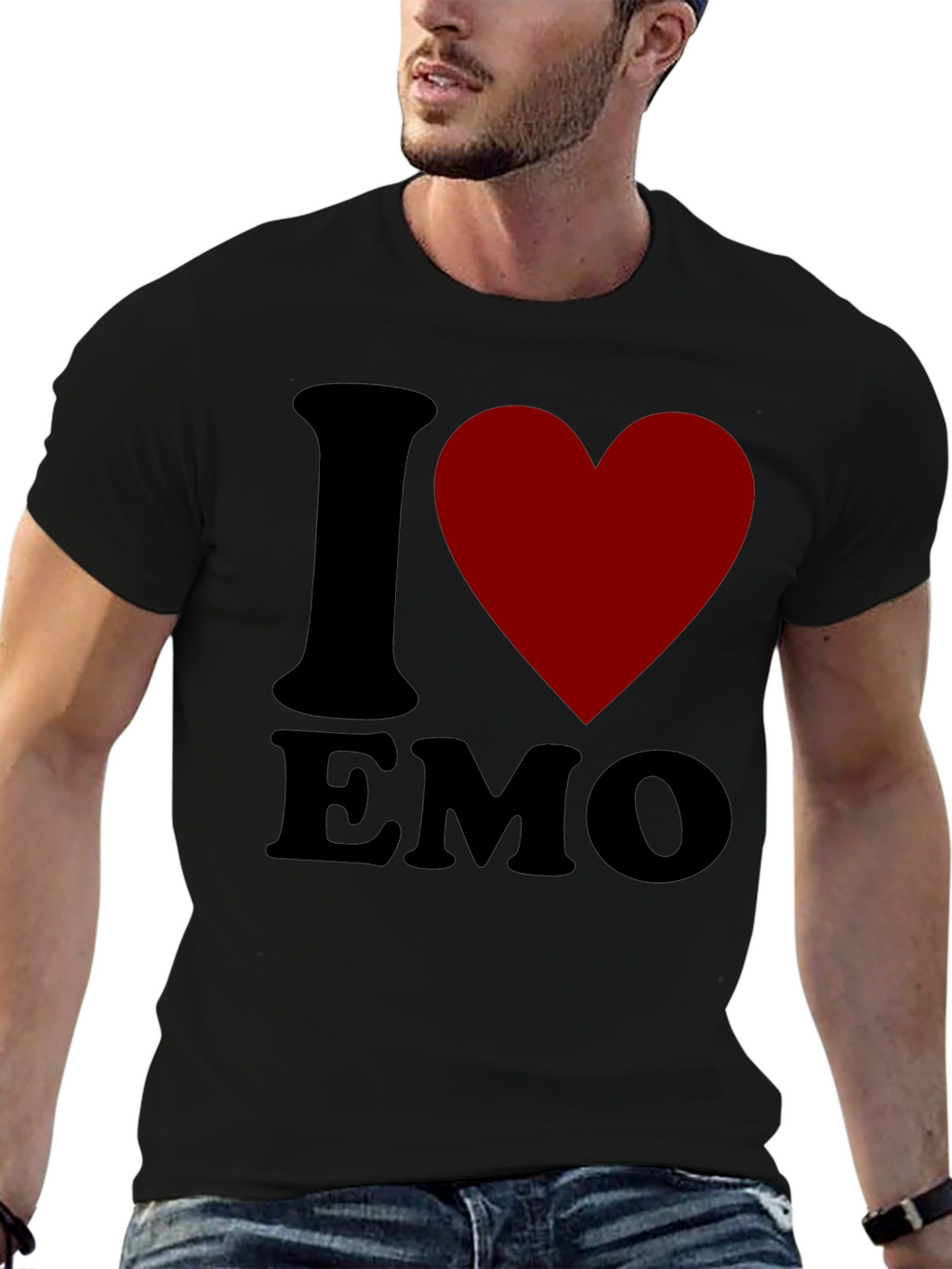 I Heart Emo T-Shirt - Black Cotton Blend
