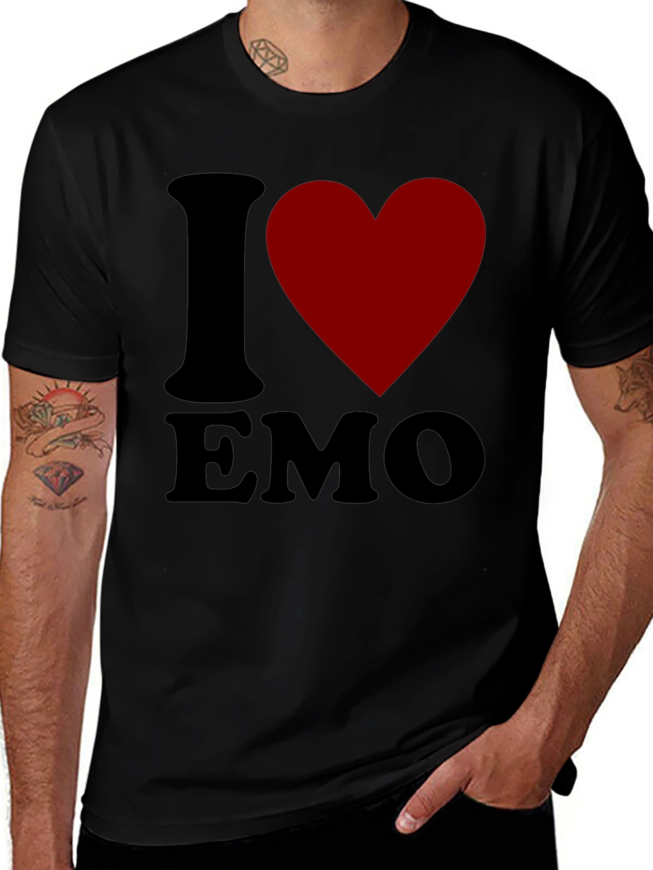I Heart Emo T-Shirt - Black Cotton Blend