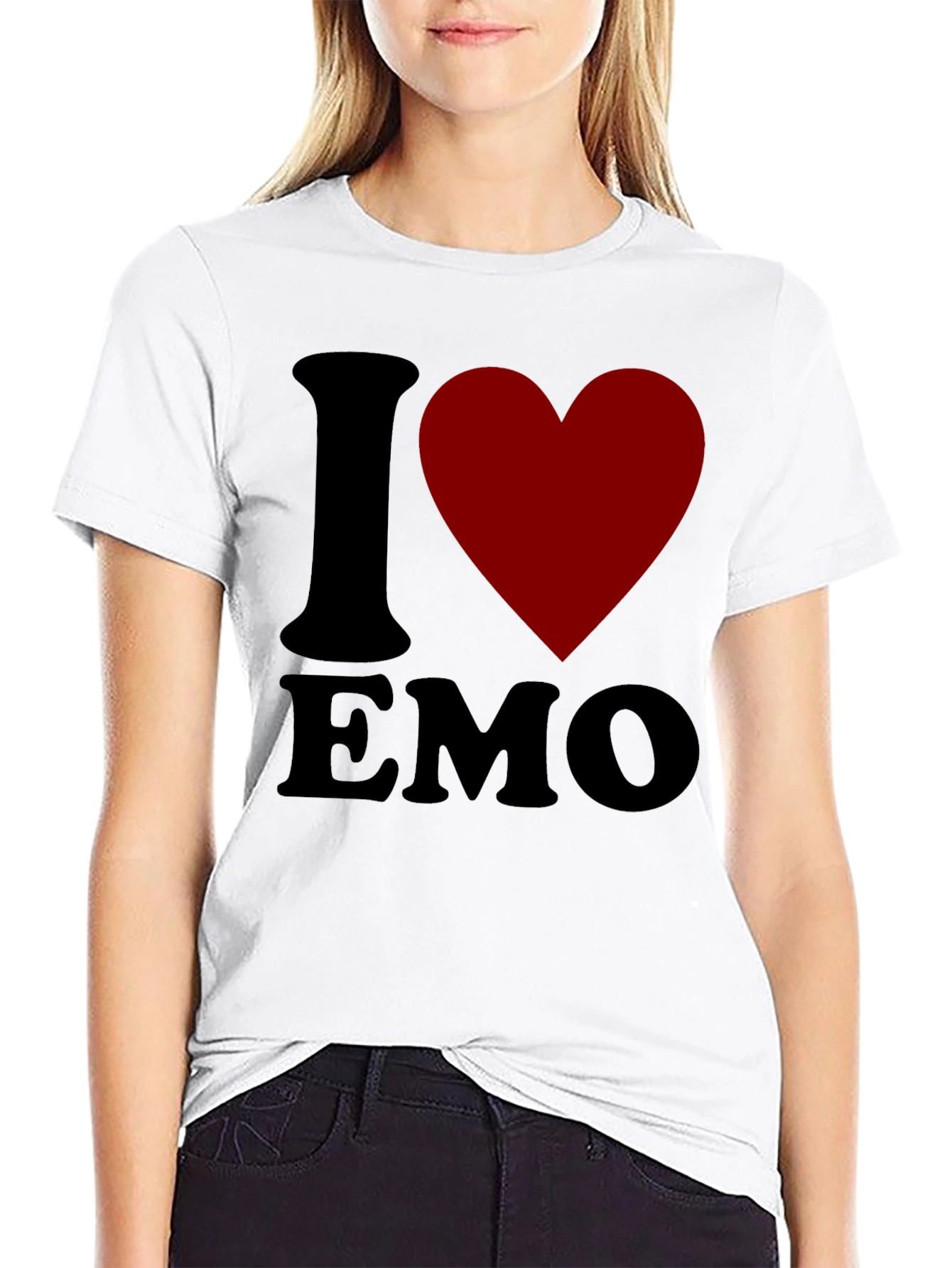I Heart Emo T-Shirt - Black Cotton Blend