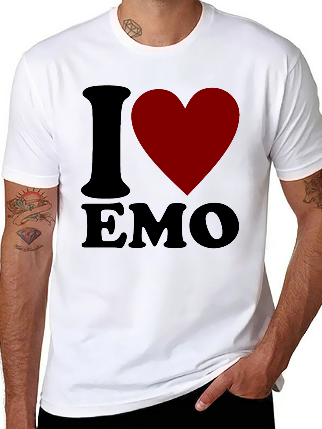 I Heart Emo T-Shirt - Black Cotton Blend