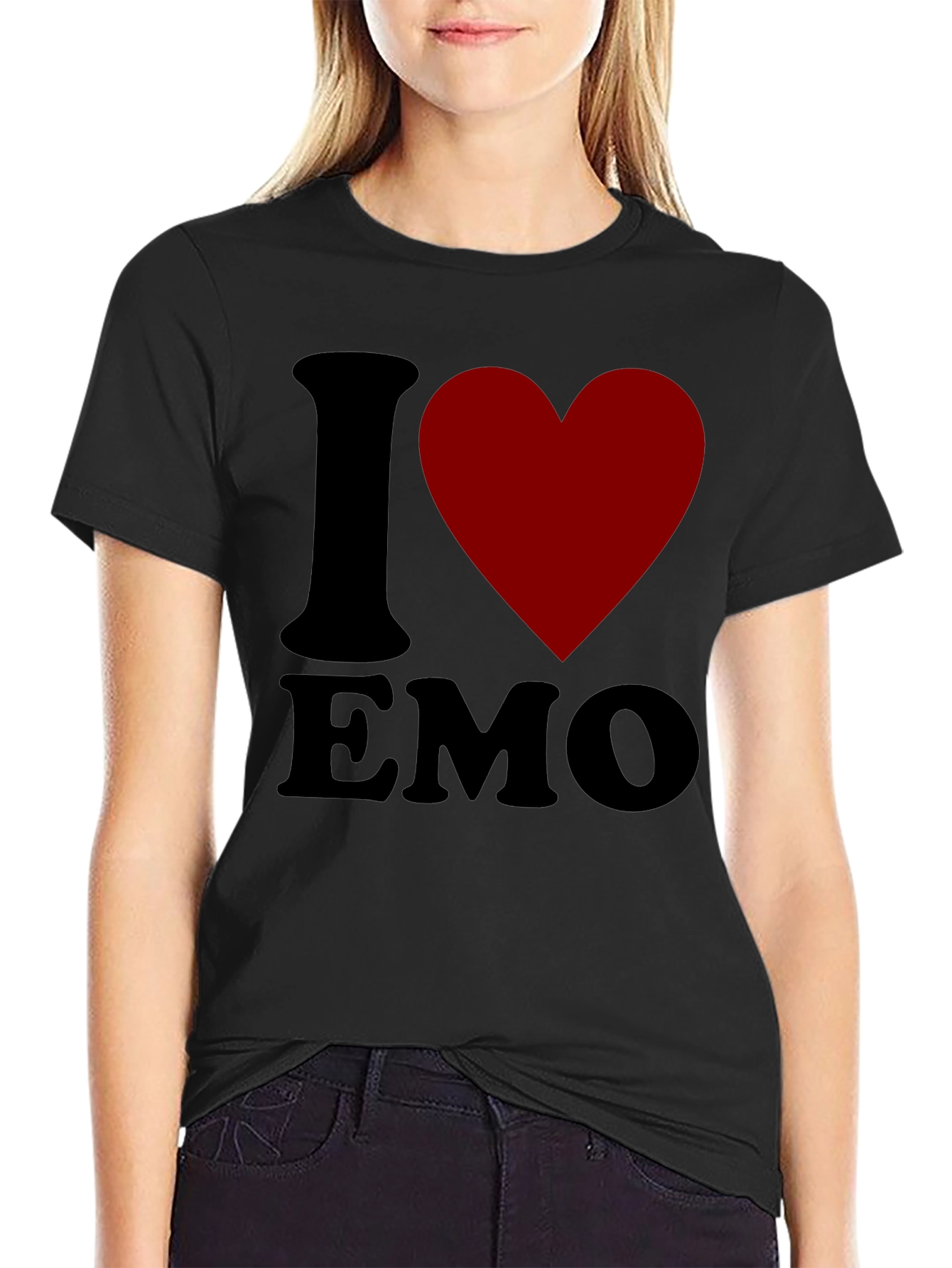 I Heart Emo T-Shirt - Black Cotton Blend