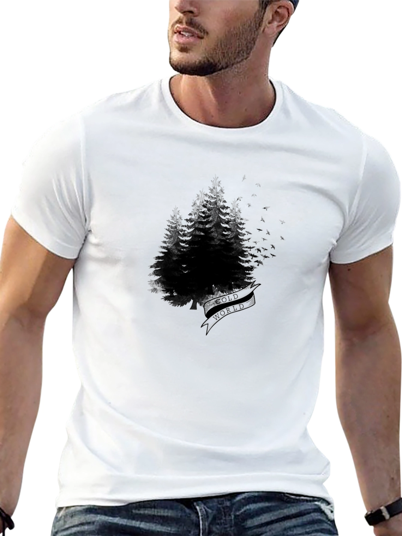 Mens Black Forest Graphic Tee - Old World Design