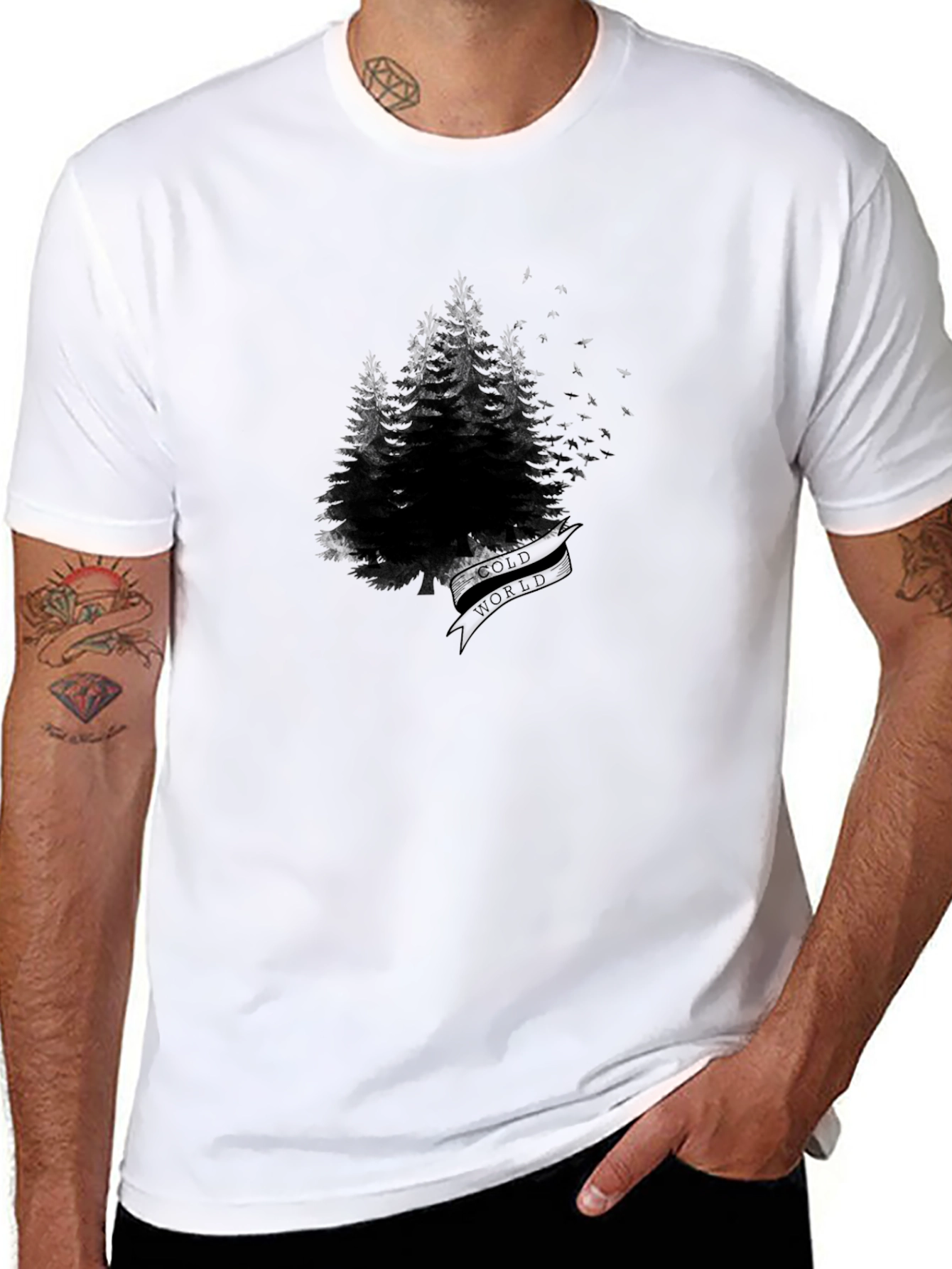 Mens Black Forest Graphic Tee - Old World Design