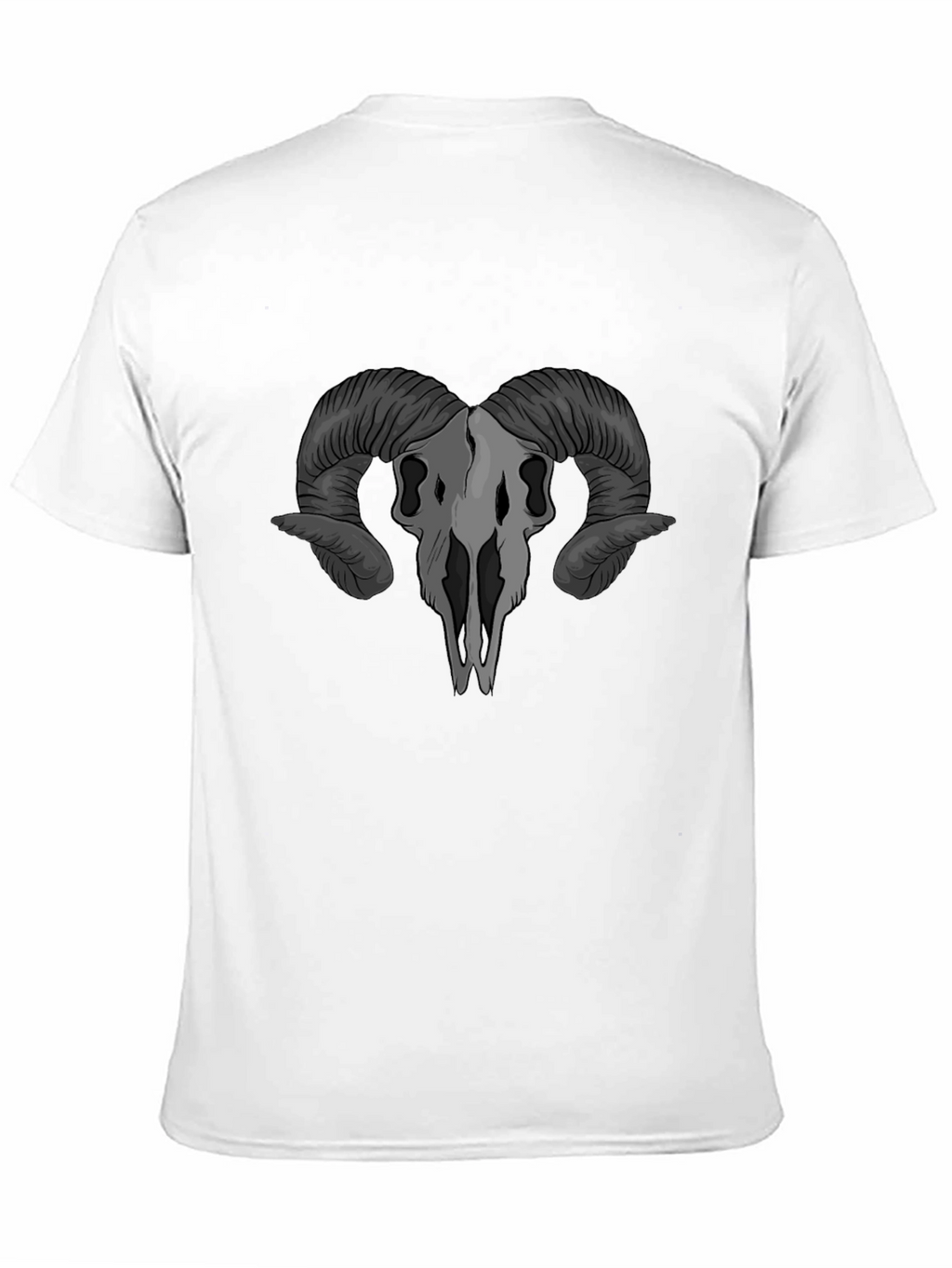 Ram Skull Graphic T-Shirt - Gothic Style