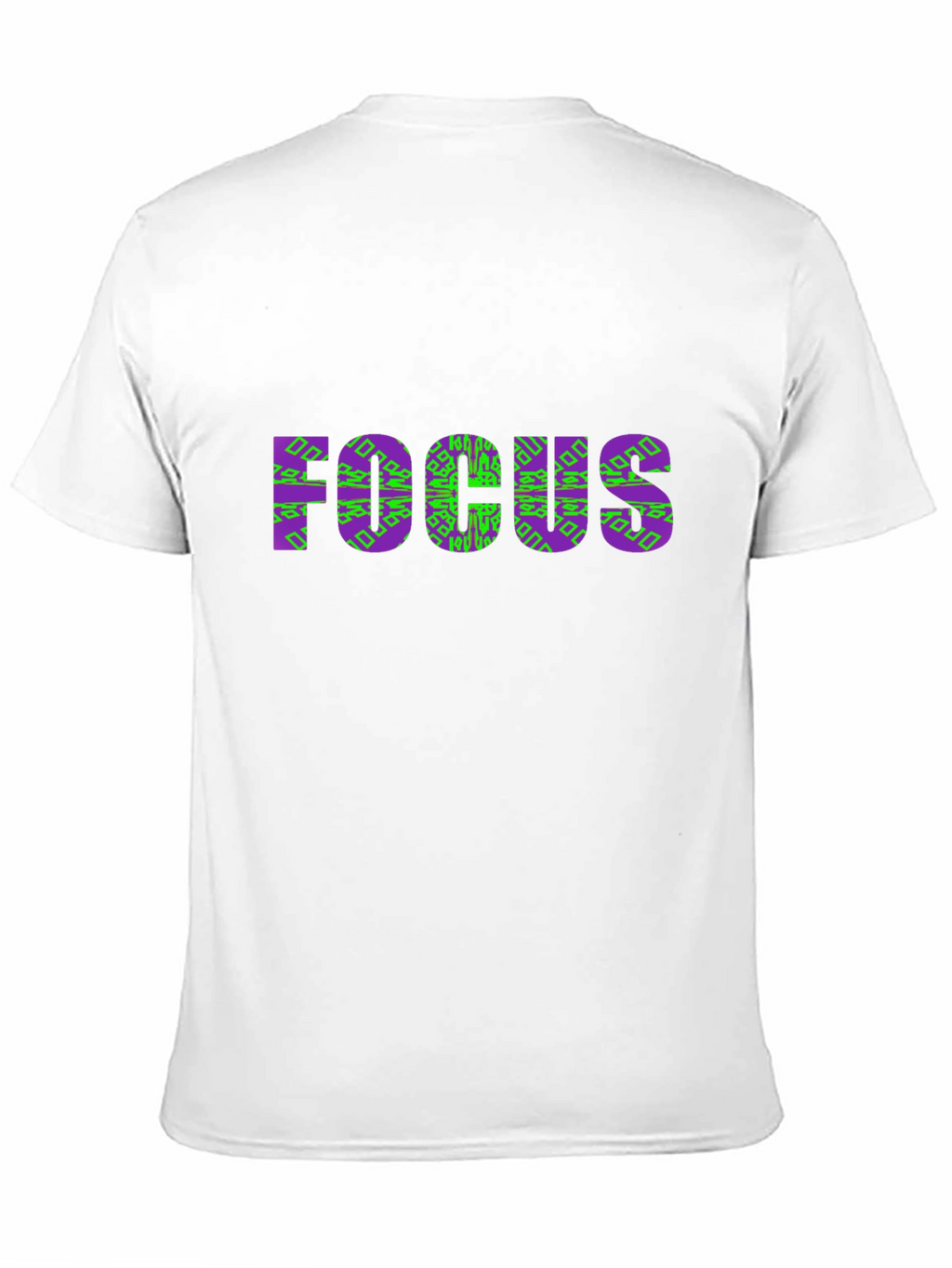 Focus Graphic Tee - Stylish Purple & Green Design