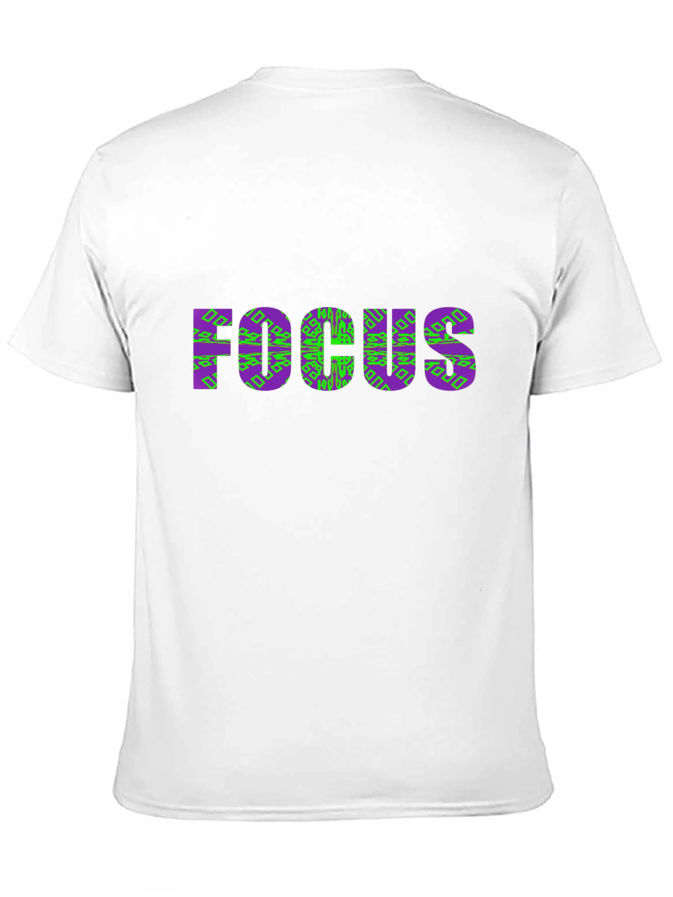 Focus Graphic Tee - Stylish Purple & Green Design