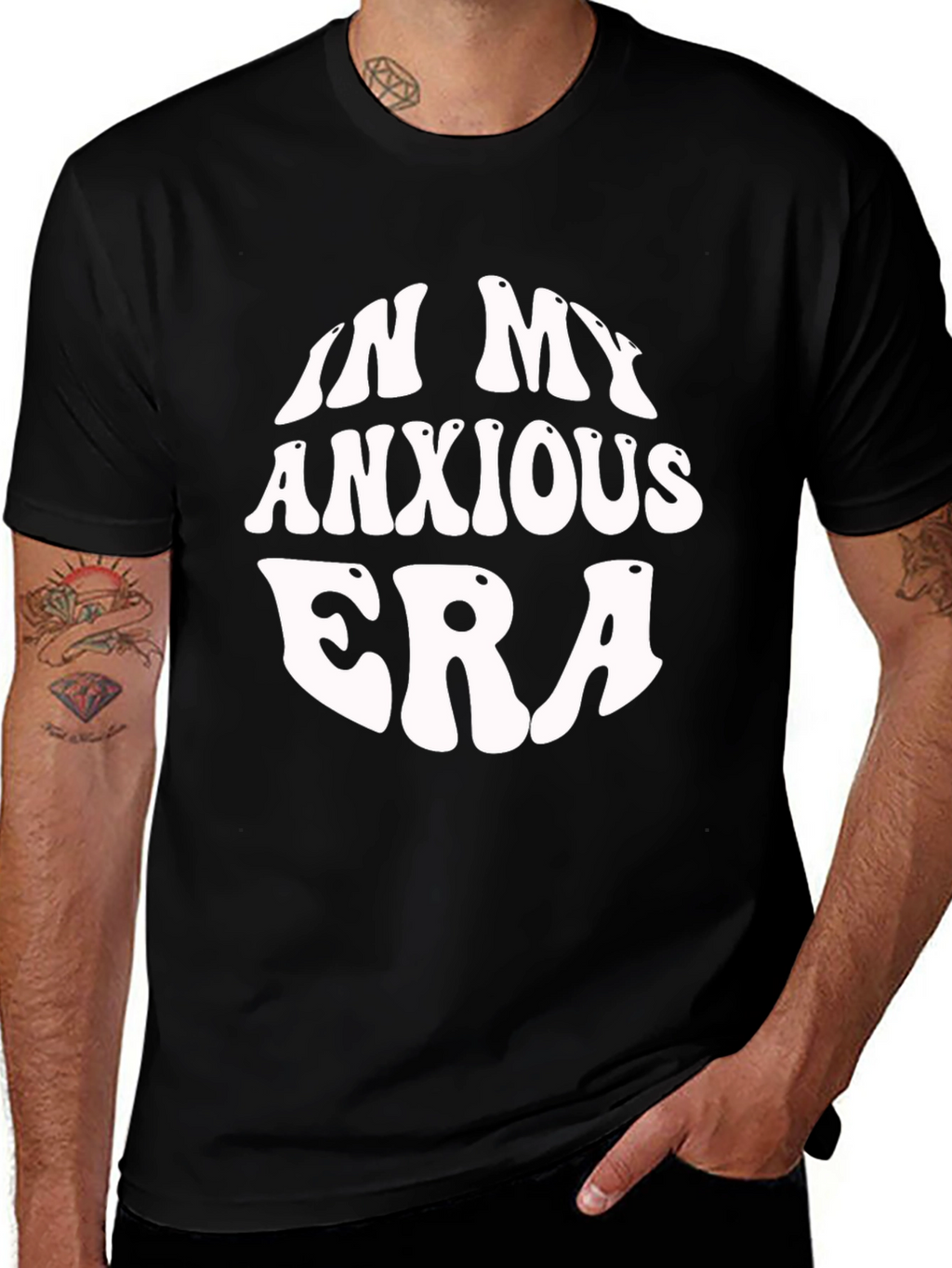 In My Anxious Era Black Graphic T-Shirt