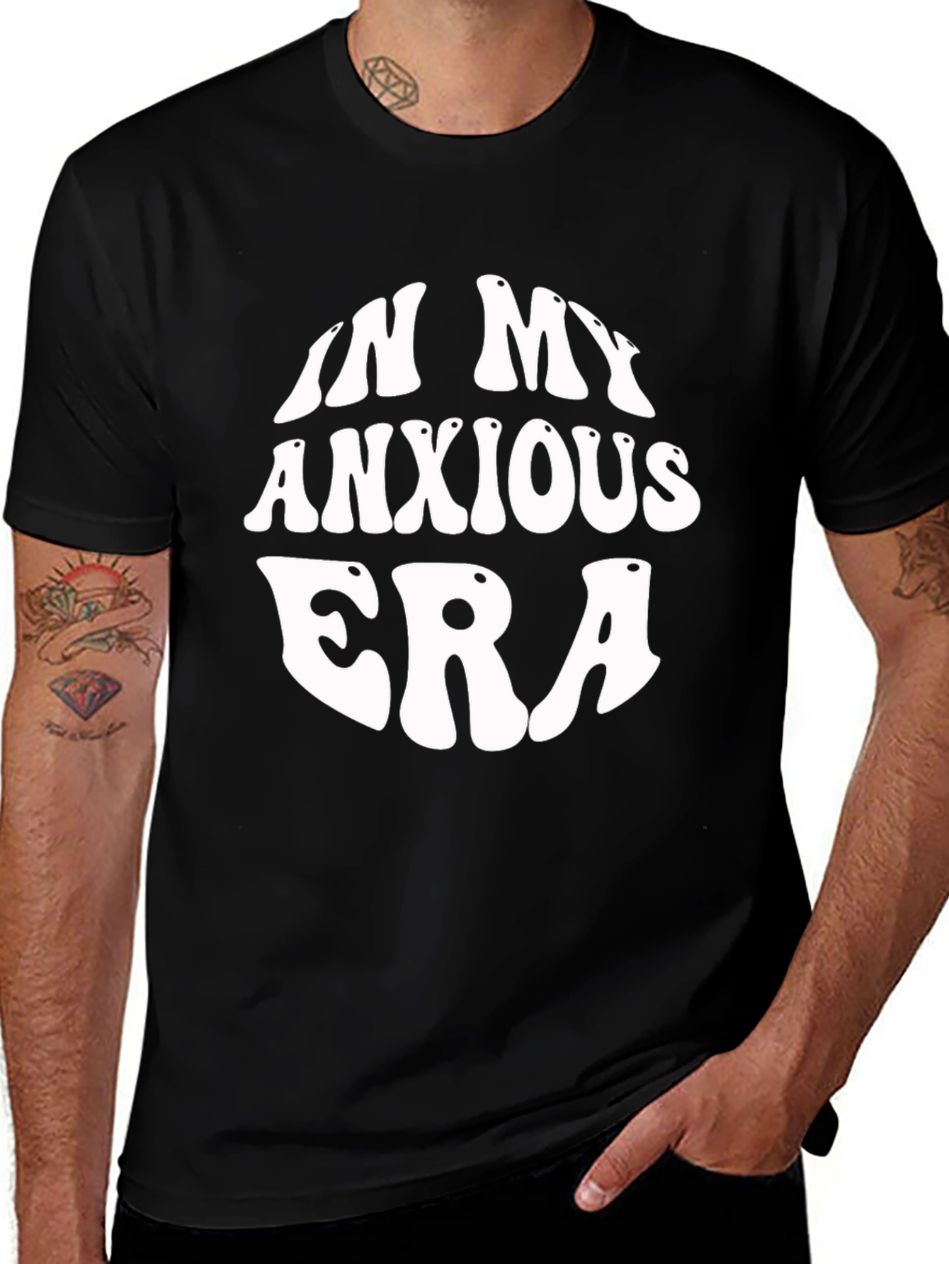 In My Anxious Era Black Graphic T-Shirt
