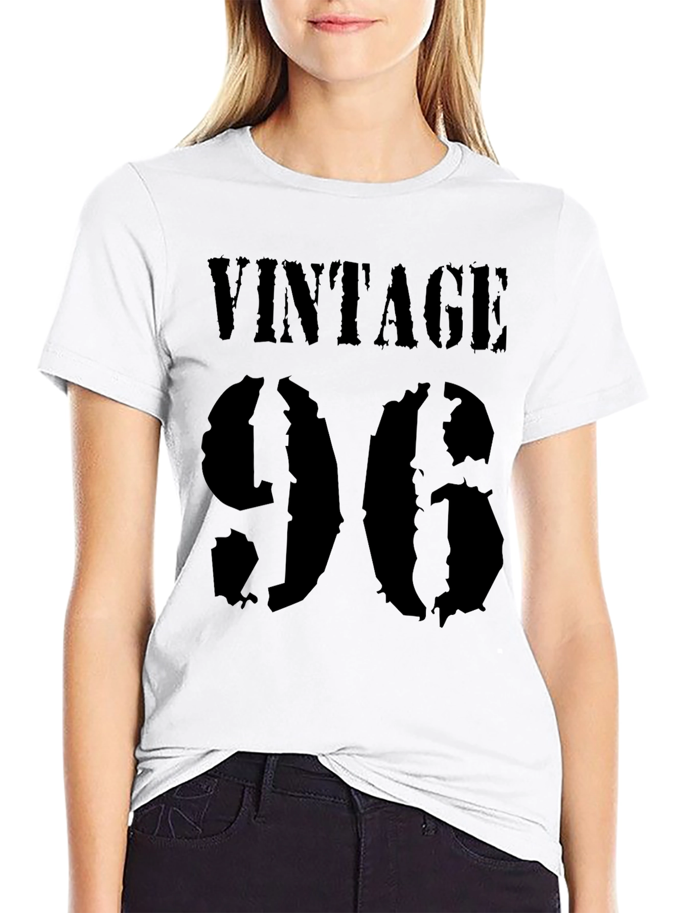 Vintage 96 Graphic Tee - Black Cotton Blend