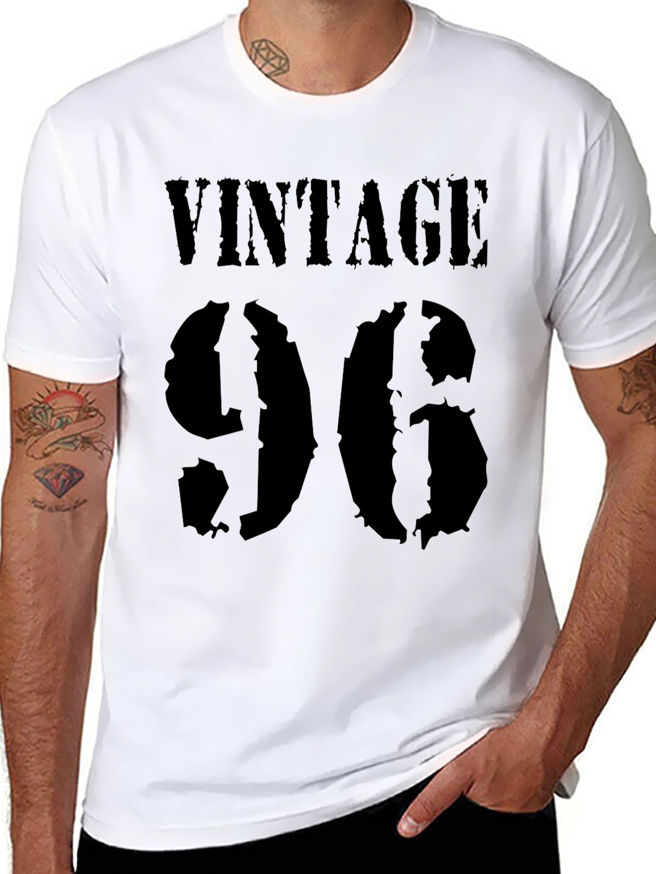Vintage 96 Graphic Tee - Black Cotton Blend