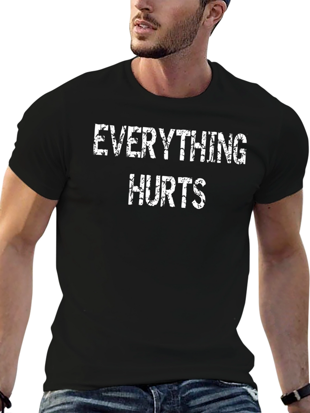 Everything Hurts Black Graphic T-Shirt