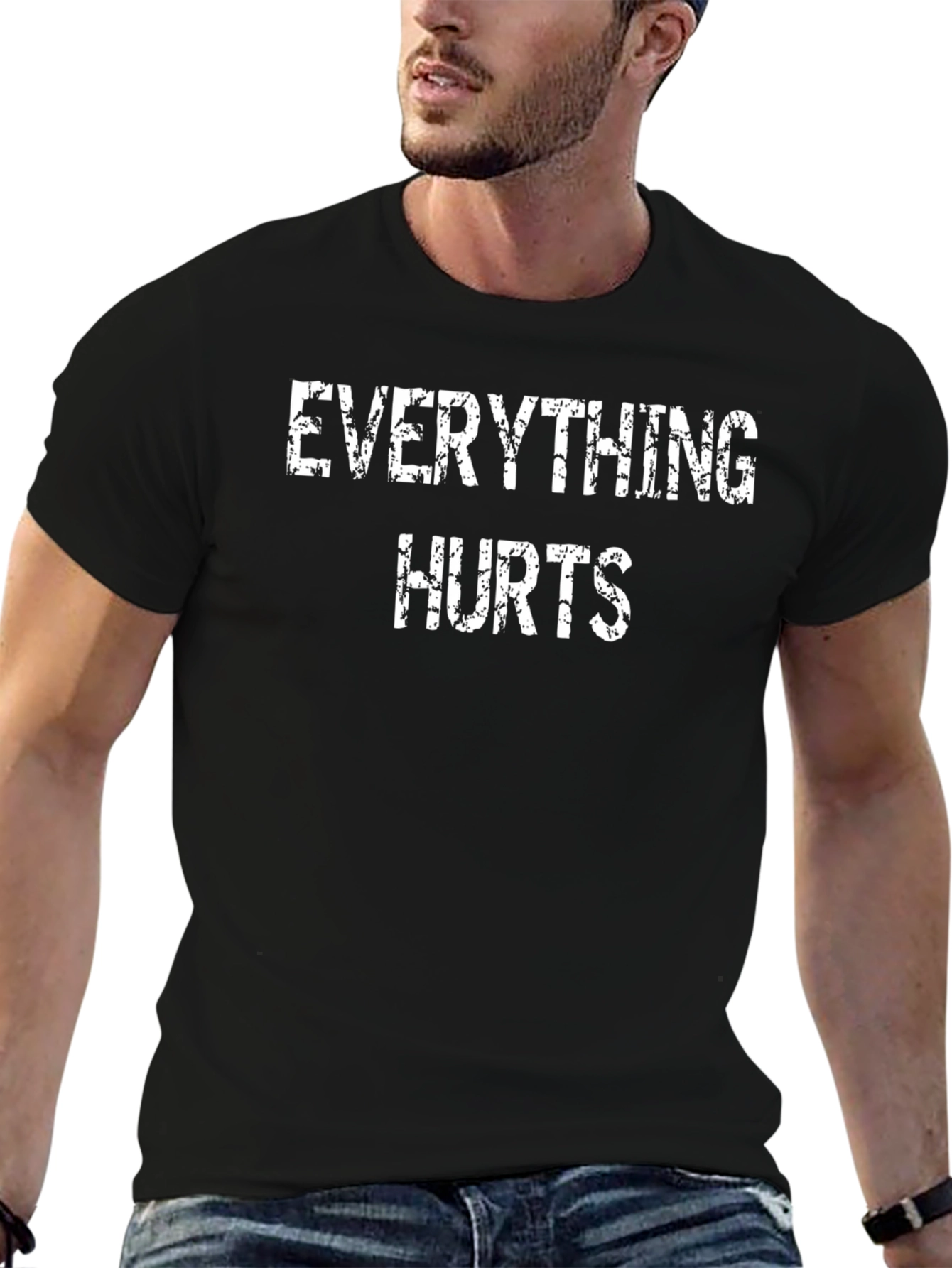 Everything Hurts Black Graphic T-Shirt