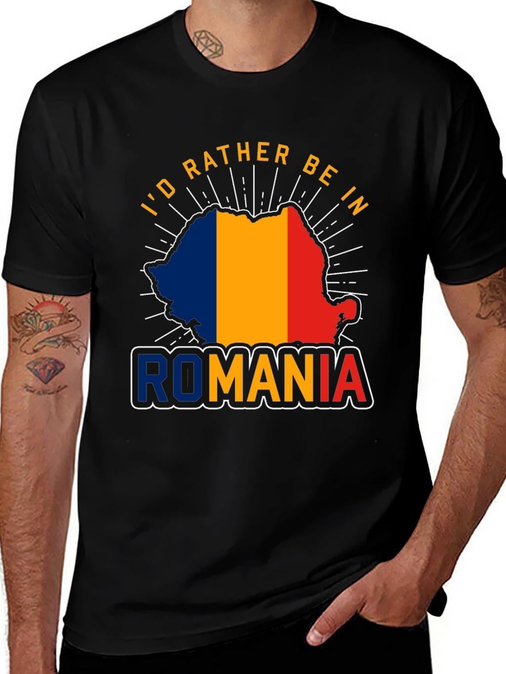 Romania Pride T-Shirt - Id Rather Be In Romania