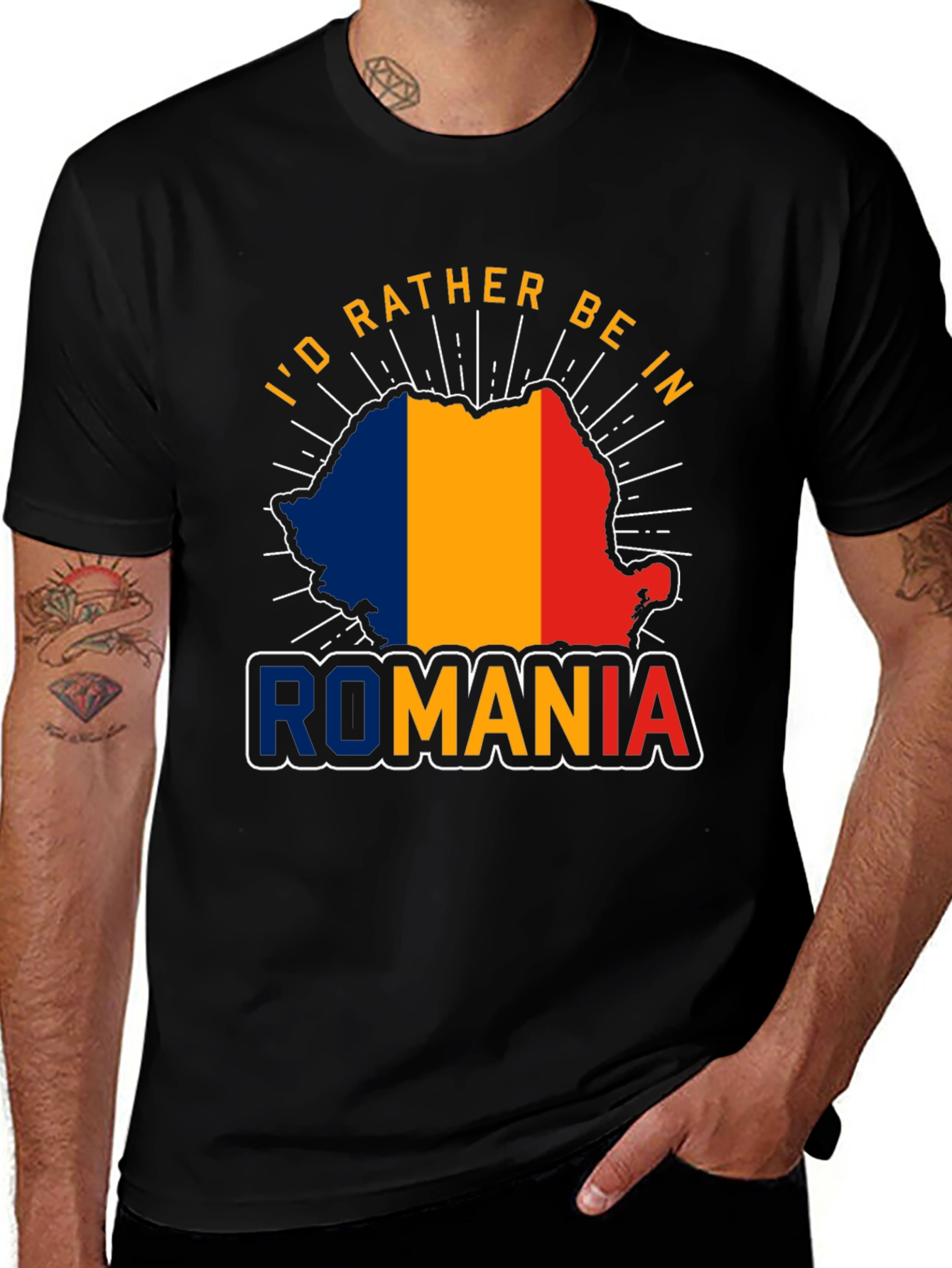 Romania Pride T-Shirt - Id Rather Be In Romania
