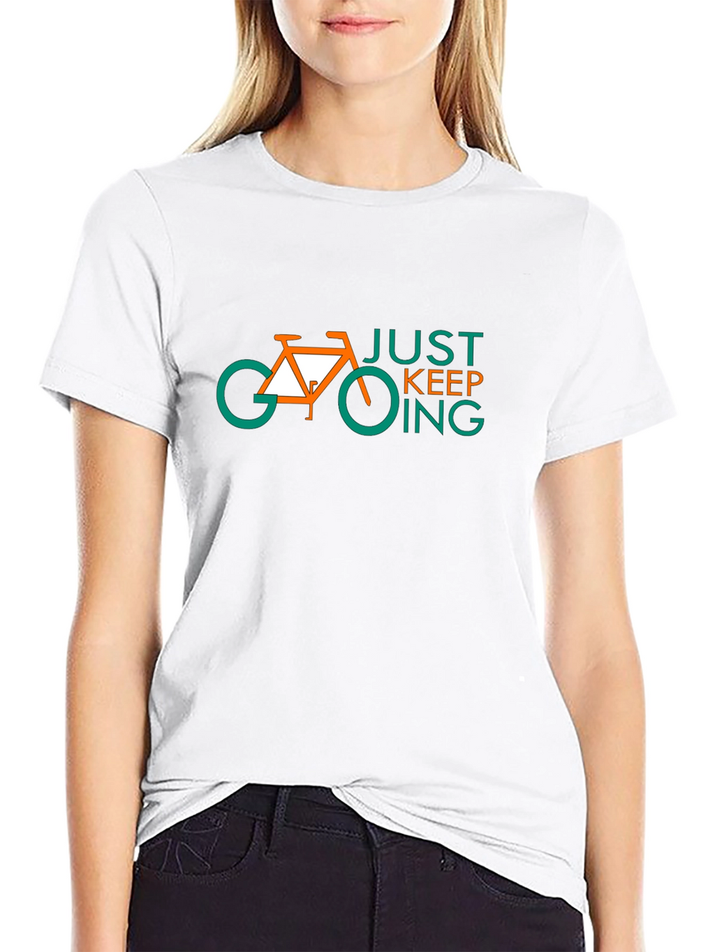 Just Keep Going Bike Graphic Tee - Black