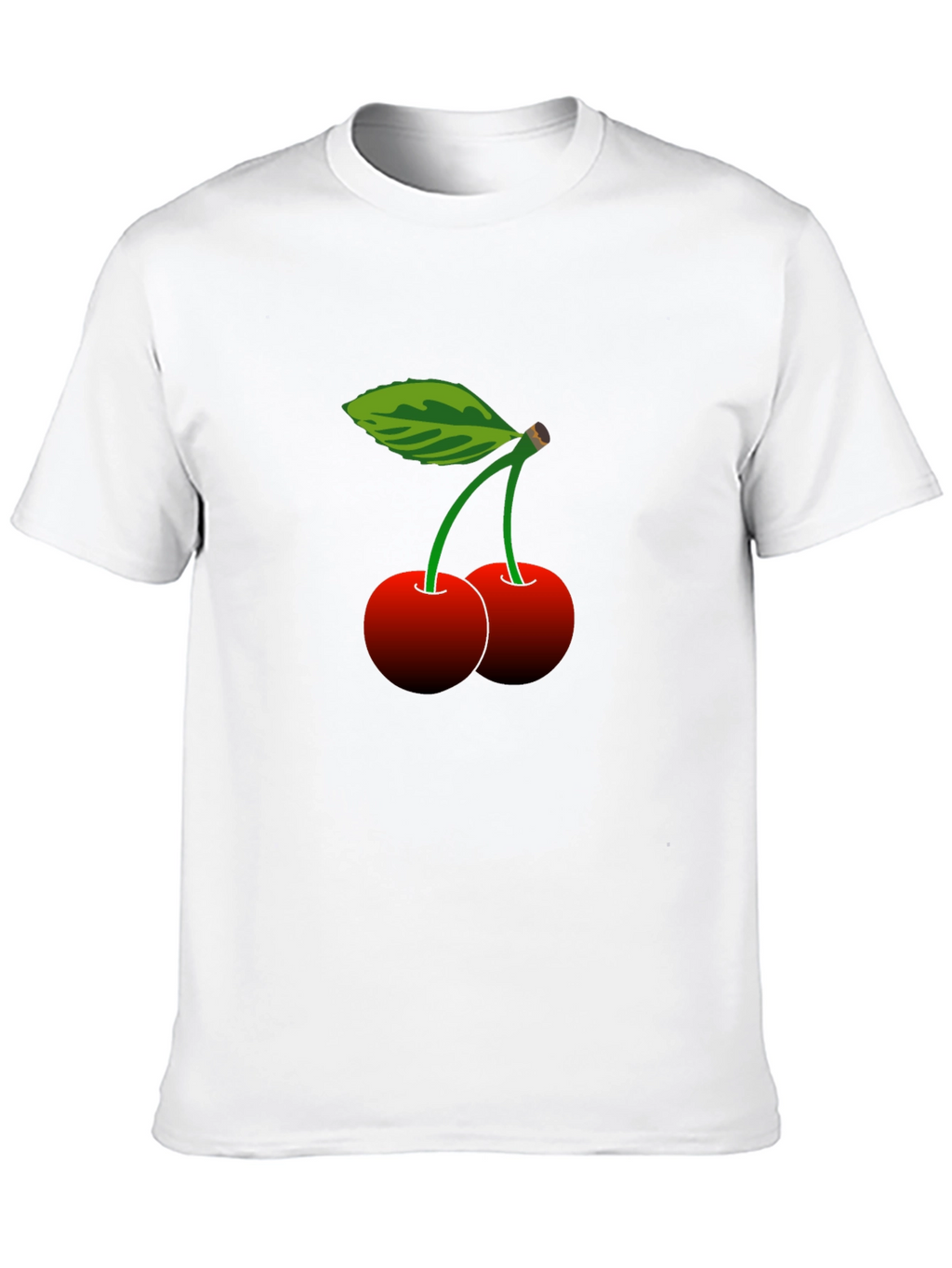 Cherry Print Black T-Shirt - Casual Style