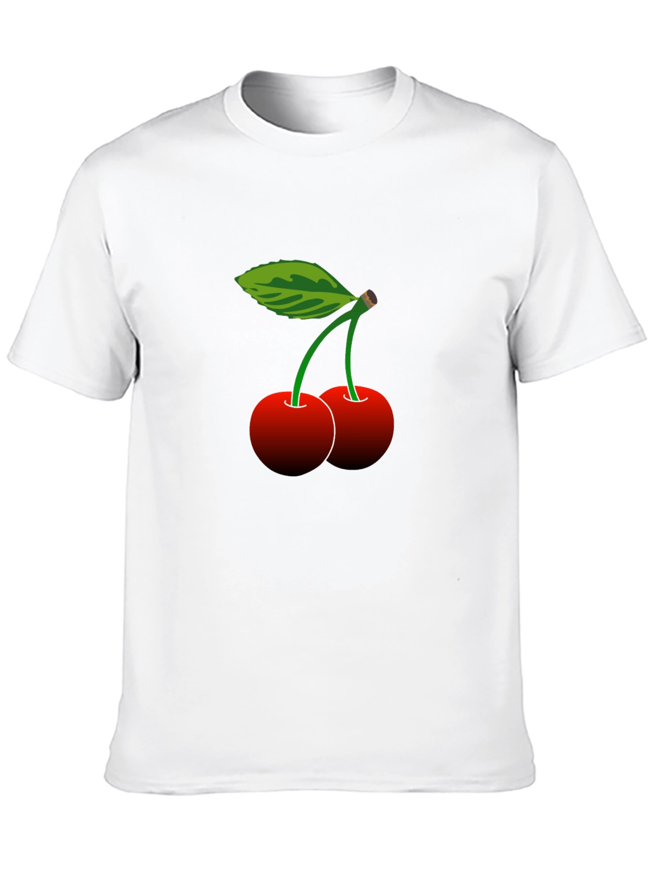 Cherry Print Black T-Shirt - Casual Style